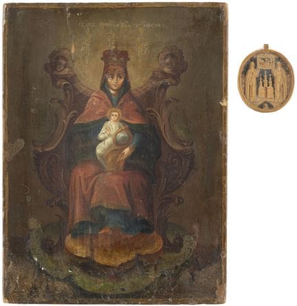 UNE PETITE ICÔNE REPRÉSENTANT LA MÈRE DE DIEU DES 