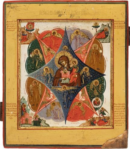 UNE BELLE ICÔNE REPRÉSENTANT LA MÈRE DE DIEU « LE 