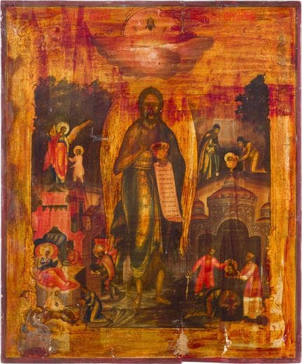 A VERY LARGE ICON DEPICTING ST. JOHN THE FORERUNNE