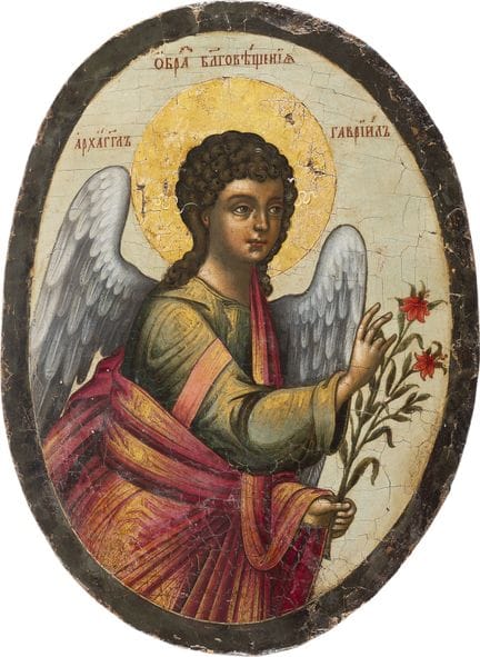 A VERY FINE ICON DEPICTING THE ARCHANGEL GABRIEL F