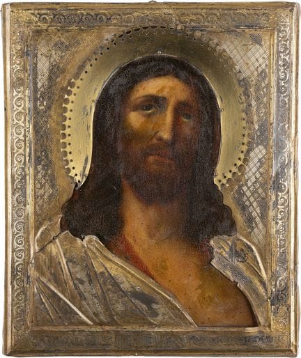 ICÔNE REPRÉSENTANT LE CHRIST COURONNÉ D'ÉPINES (« 
