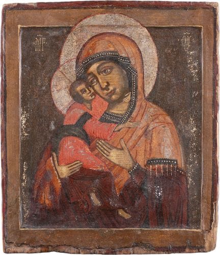 ICÔNE REPRÉSENTANT LA MÈRE DE DIEU DE VLADIMIR (VL