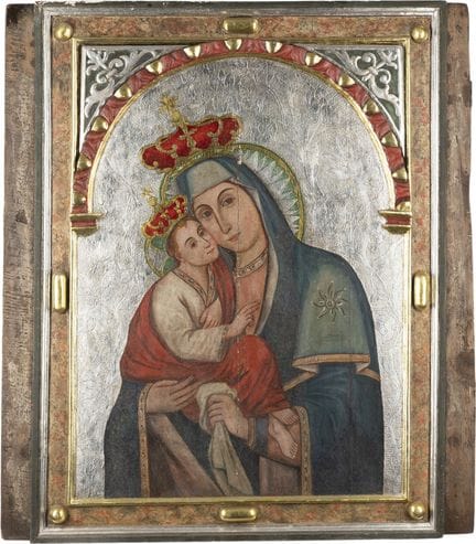 UNE ICÔNE MONUMENTALE REPRÉSENTANT LA MÈRE DE DIEU