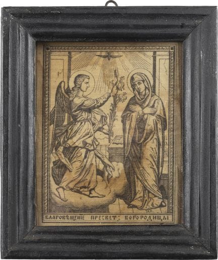 THE ANNUNCIATION Mount Athos, 19th century. Engrav