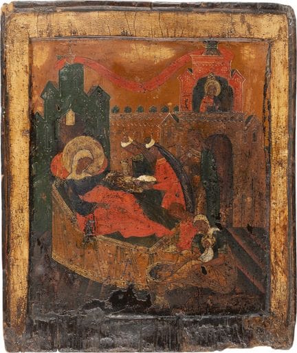 ICÔNE REPRÉSENTANT LA NATIVITÉ DE LA MÈRE DE DIEU 