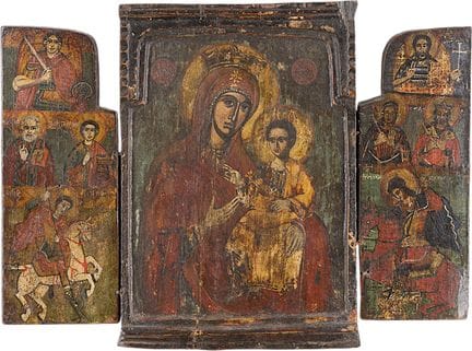TRIPTYQUE REPRÉSENTANT LA MÈRE DE DIEU HODEGETRIA 