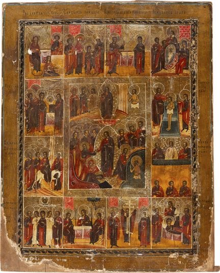 A LARGE FEAST-DAY ICON Russian, early 19th century