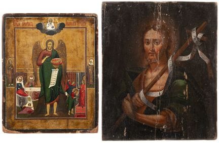 DEUX ICÔNES REPRÉSENTANT SAINT JEAN-LE-PRÉCURSEUR.