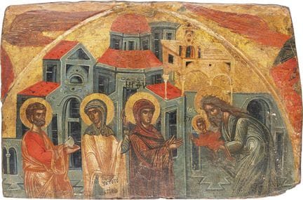 A VERY FINE AND LARGE ICON DEPICTING THE PRESENTAT