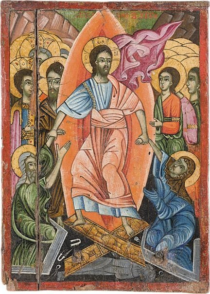 ICON DEPICTING THE DESCENT INTO HELL AND THE HARRO