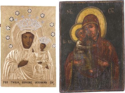 DEUX ICÔNES REPRÉSENTANT LA MÈRE DE DIEU Russie / 