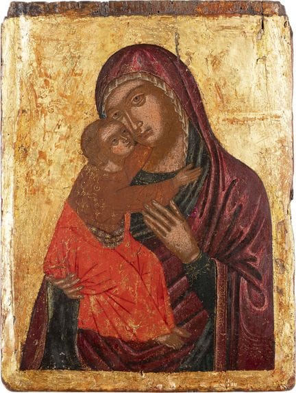 ICÔNE REPRÉSENTANT LA MÈRE DE DIEU GLYKOPHILOUSA (