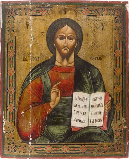 GRANDE ICÔNE REPRÉSENTANT LE CHRIST PANTOKRATOR. R