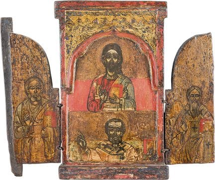 TRIPTYQUE REPRÉSENTANT LE CHRIST ET CERTAINS SAINT