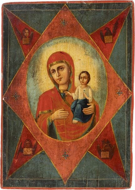 UNE PETITE ICÔNE REPRÉSENTANT LA MÈRE DE DIEU « LE