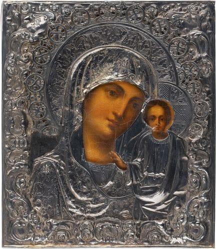 ICÔNE REPRÉSENTANT LA MÈRE DE DIEU DE KAZAN AVEC U