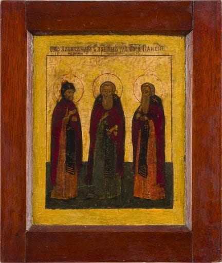 A FINE DOUBLE-SIDED TABLETKA DEPICTING THE THREE W