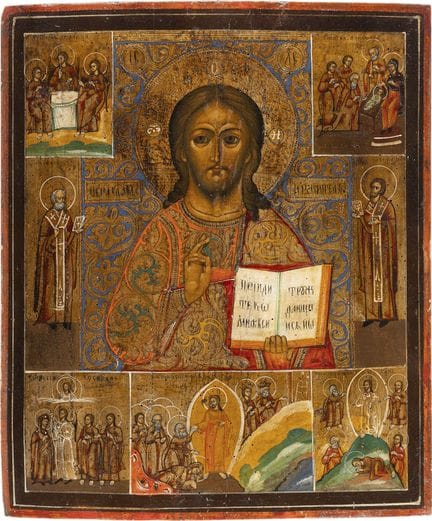 GRANDE ICÔNE REPRÉSENTANT LE CHRIST PANTOKRATOR, L