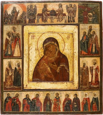 ICÔNE REPRÉSENTANT LA MÈRE DE DIEU DE VLADIMIR (VL