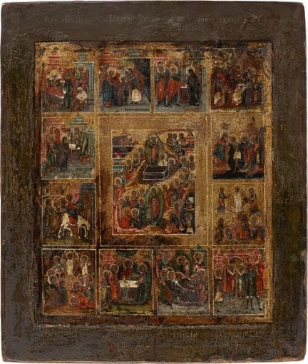A FEAST-DAY ICON Russian, 19th century Tempera on 