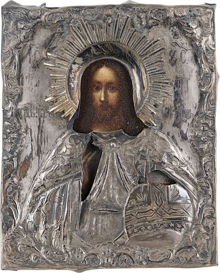 UNE ICÔNE MINIATURE REPRÉSENTANT LE CHRIST PANTOKR