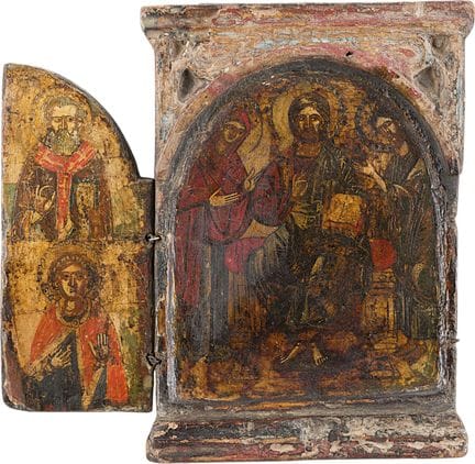 TRIPTYQUE REPRÉSENTANT LA DEISIS ET CERTAINS SAINT