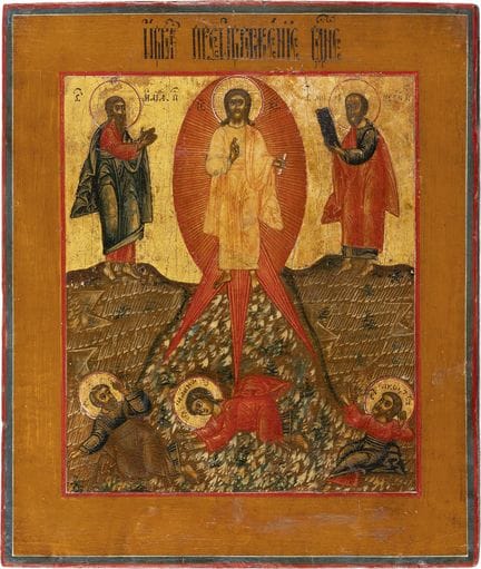 UNE GRANDE ICÔNE REPRÉSENTANT LA TRANSFIGURATION D