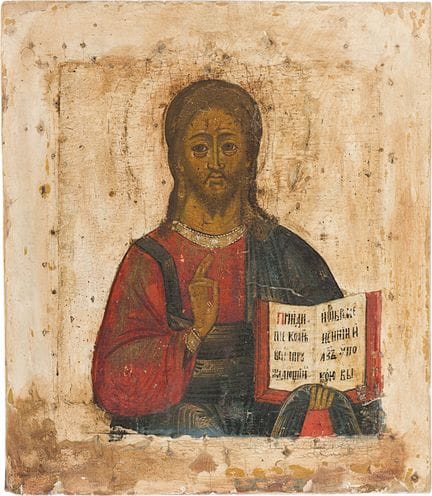UNE GRANDE ICÔNE REPRÉSENTANT LE CHRIST PANTOKRATO