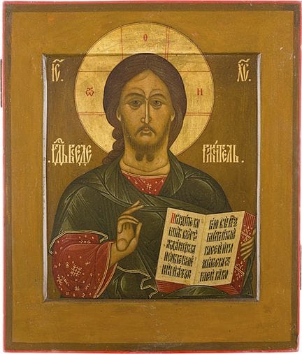 UNE BELLE ICÔNE REPRÉSENTANT LE CHRIST PANTOKRATOR