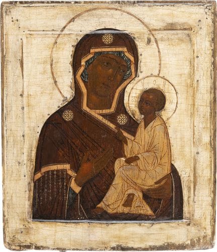 ICÔNE REPRÉSENTANT LA MÈRE DE DIEU DE TIKHVIN (TIK