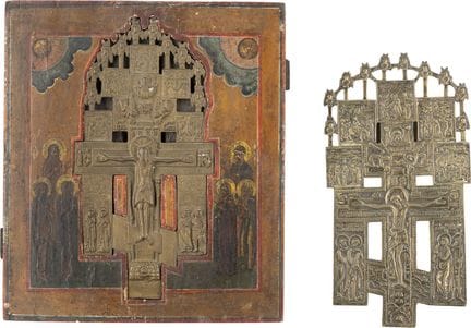 A staurothek icon depicting the Crucifixion of Chr