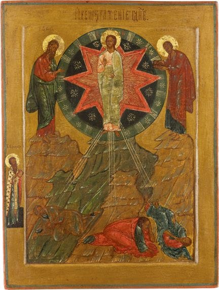 UNE GRANDE ICÔNE REPRÉSENTANT LA TRANSFIGURATION D