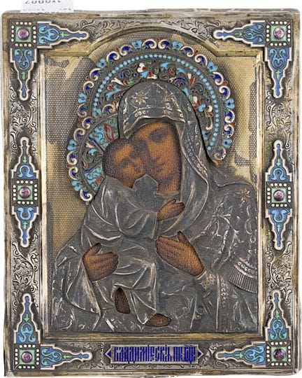 UNE PETITE ICÔNE REPRÉSENTANT LA MÈRE DE DIEU DE V