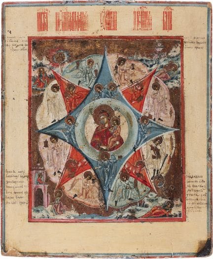 UNE BELLE ICÔNE REPRÉSENTANT LA MÈRE DE DIEU « LE 
