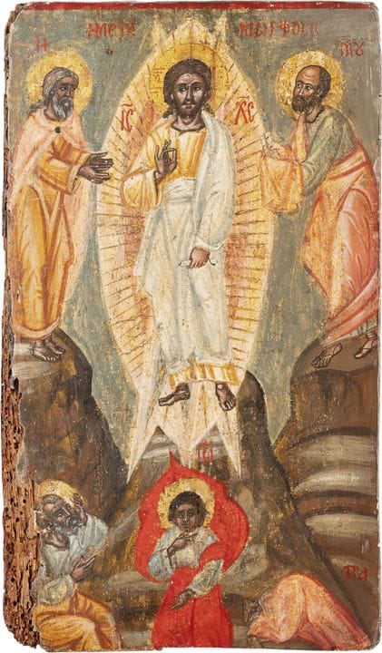 UNE GRANDE ICÔNE REPRÉSENTANT LA TRANSFIGURATION D