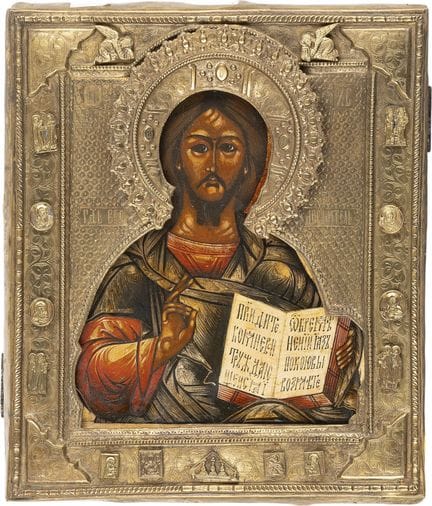 ICÔNE REPRÉSENTANT LE CHRIST PANTOKRATOR AVEC RIZA