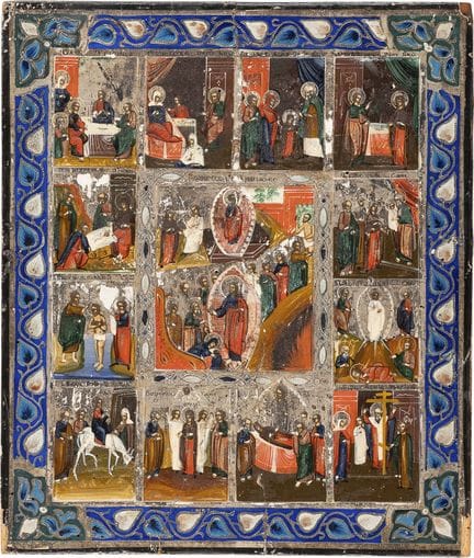 AN ICON DEPICTING THE DESCENT INTO HELL AND THE RE