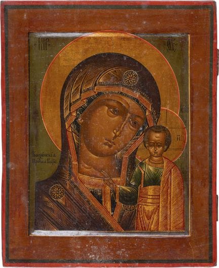 ICÔNE REPRÉSENTANT LA MÈRE DE DIEU DE KAZAN Russie