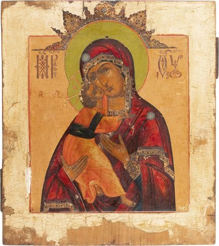 ICÔNE REPRÉSENTANT LA MÈRE DE DIEU DE VOLOKOLAMSK 