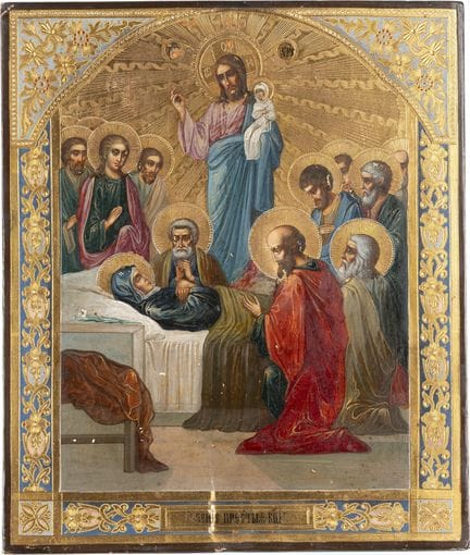 AN ICON DEPICTING THE DORMITION OF THE MOTHER OF G