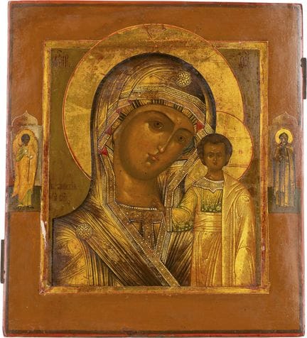 UNE BELLE ICÔNE REPRÉSENTANT LA MÈRE DE DIEU DE KA