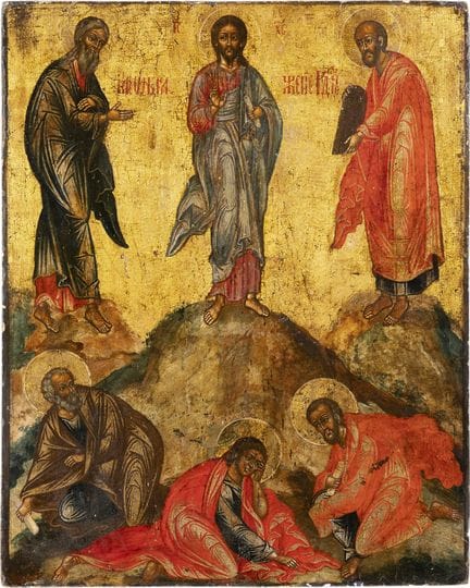 UNE GRANDE ICÔNE REPRÉSENTANT LA TRANSFIGURATION S