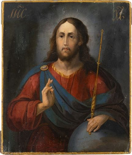 ICÔNE REPRÉSENTANT LE CHRIST SAUVEUR. Russie, vers