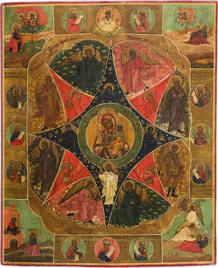 UNE GRANDE ICÔNE REPRÉSENTANT LA MÈRE DE DIEU « LE
