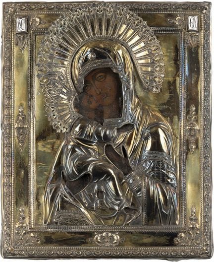 UNE BELLE ICÔNE REPRÉSENTANT LA MÈRE DE DIEU DE VL