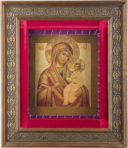 UNE BELLE ICÔNE REPRÉSENTANT LA MÈRE DE DIEU D'IVE