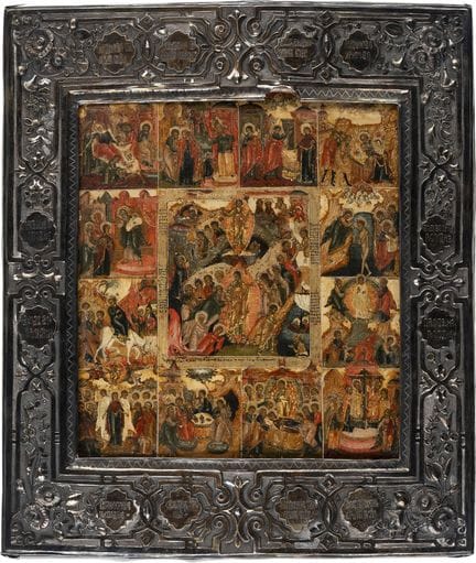 AN ICON DEPICTING THE DESCENT INTO HELL AND THE RE