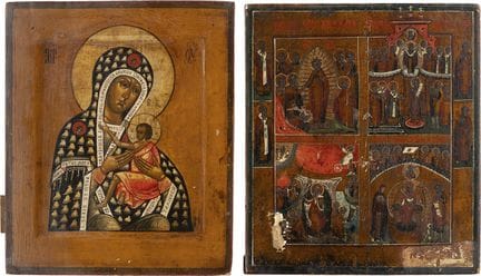 DEUX ICÔNES : LA MÈRE DE DIEU « O VSEPETAJA MATI »