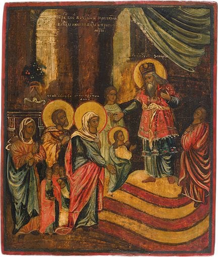 ICON DEPICTING THE PRESENTATION OF THE MOTHER OF G