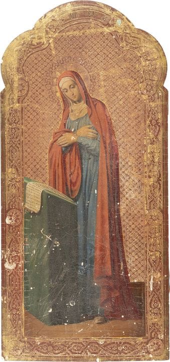A LARGE ICON DEPICTING THE MOTHER OF GOD FROM AN A